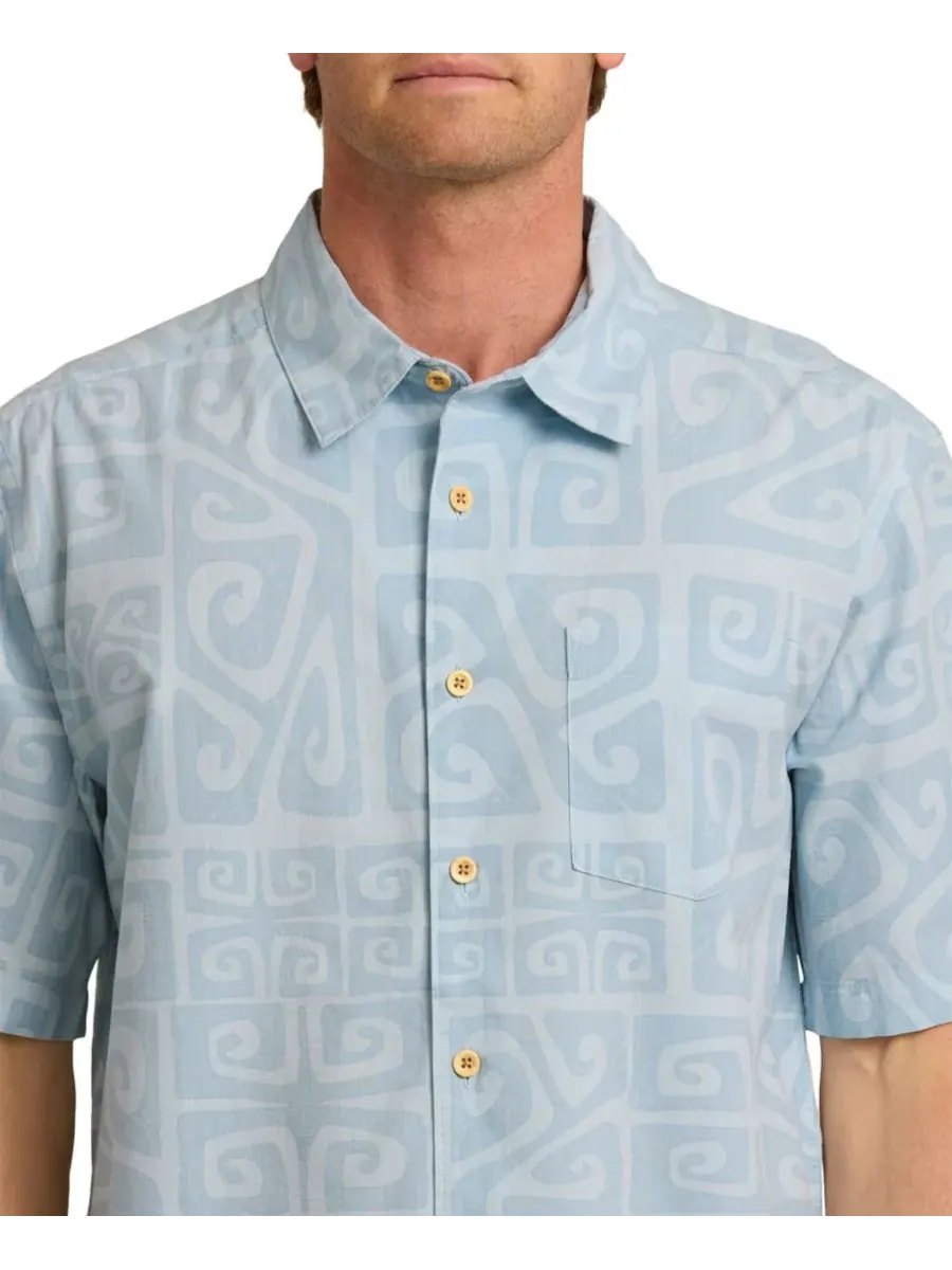 Quiksilver Waterman Мужская рубашка с коротким рукавом Quiksilver Tiki Beach — изображение 2 из 3, голубой