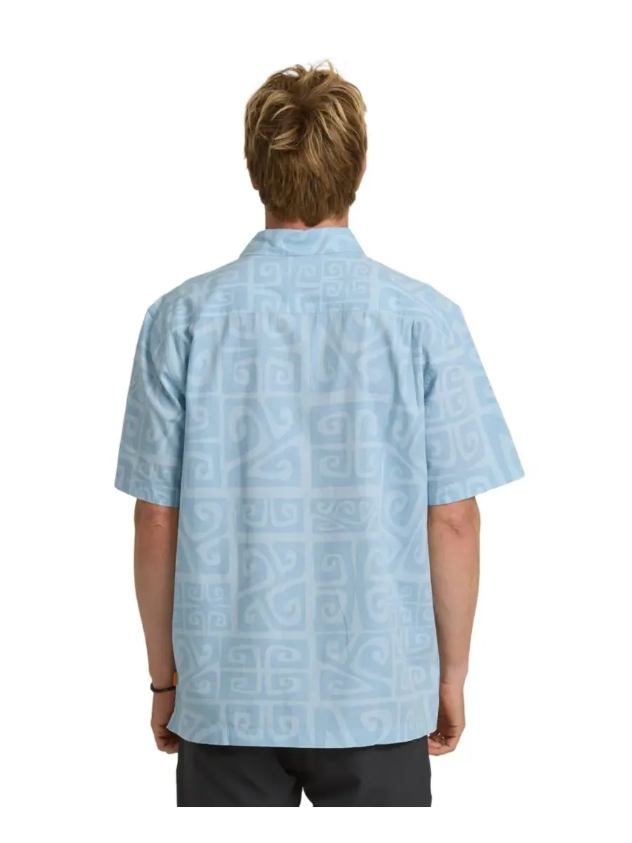 Quiksilver Waterman Мужская рубашка с коротким рукавом Quiksilver Tiki Beach — изображение 3 из 3, голубой