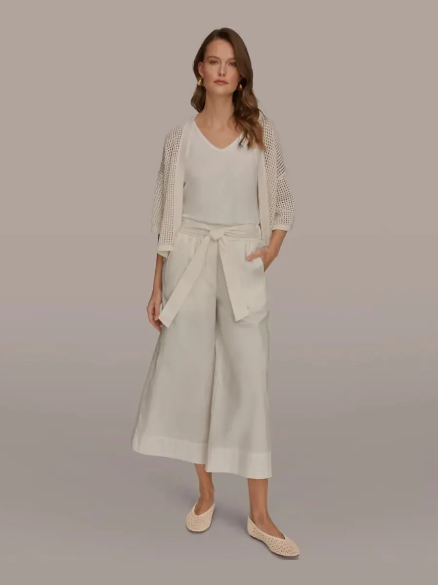 Женские укороченные брюки со средней посадкой Donna Karan Weekend — изображение 5 из 6, бежевый