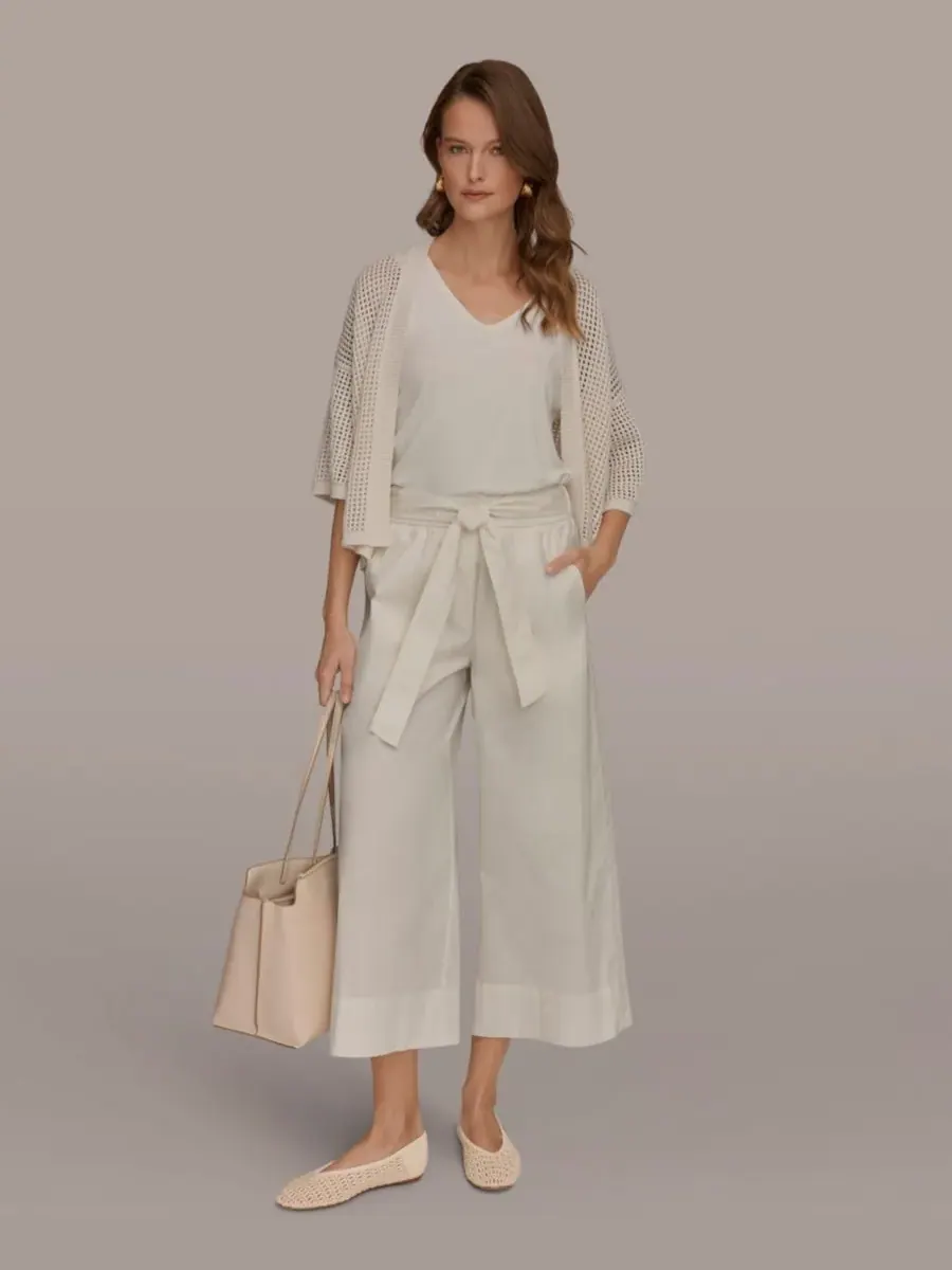 Женские укороченные брюки со средней посадкой Donna Karan Weekend — изображение 6 из 6, бежевый
