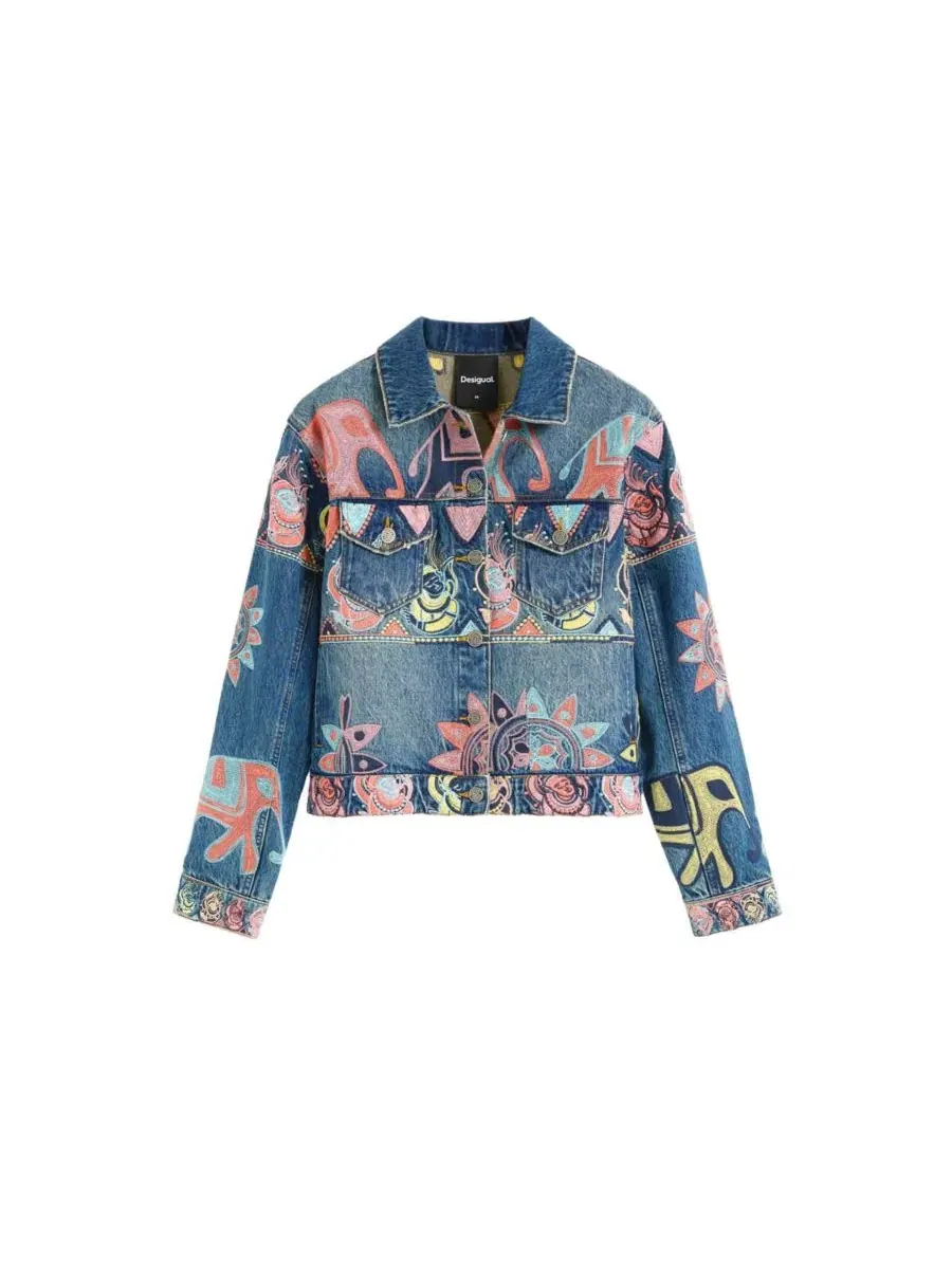 Джинсовая куртка с мультиколор принтом Desigual — изображение 5 из 5, синий