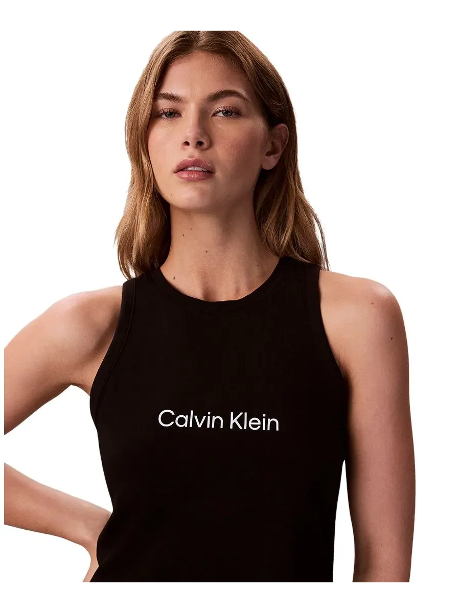 Укороченный женский топ-майка Calvin Klein Performance — изображение 4 из 5, черный