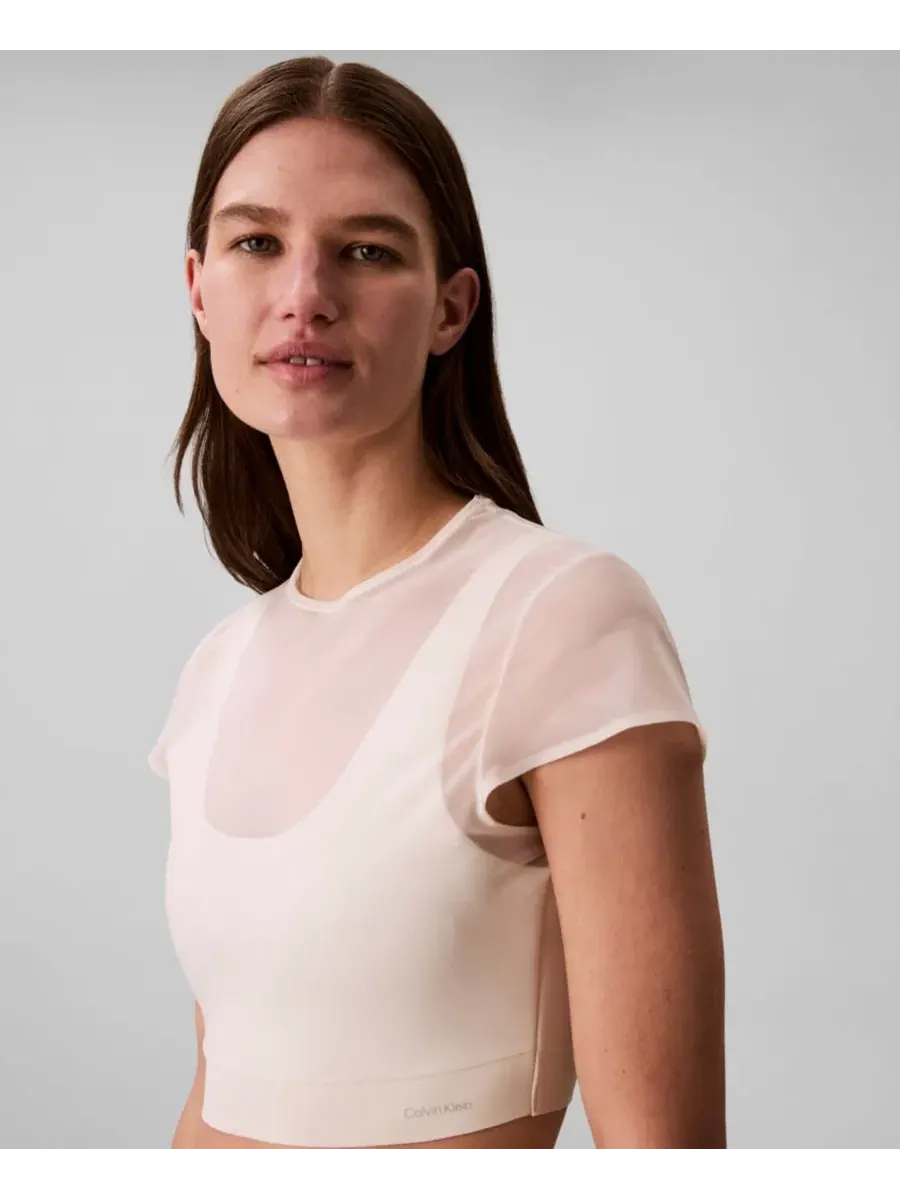 Женский спортивный топ с коротким рукавом, придающий фигуре желаемую форму Calvin Klein Performance — изображение 3 из 6