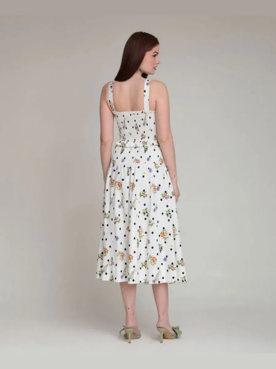 Топ с запахом и рюшами, модель Smocked Sweetheart Neck Avec Les Filles — изображение 5 из 10, кремовый
