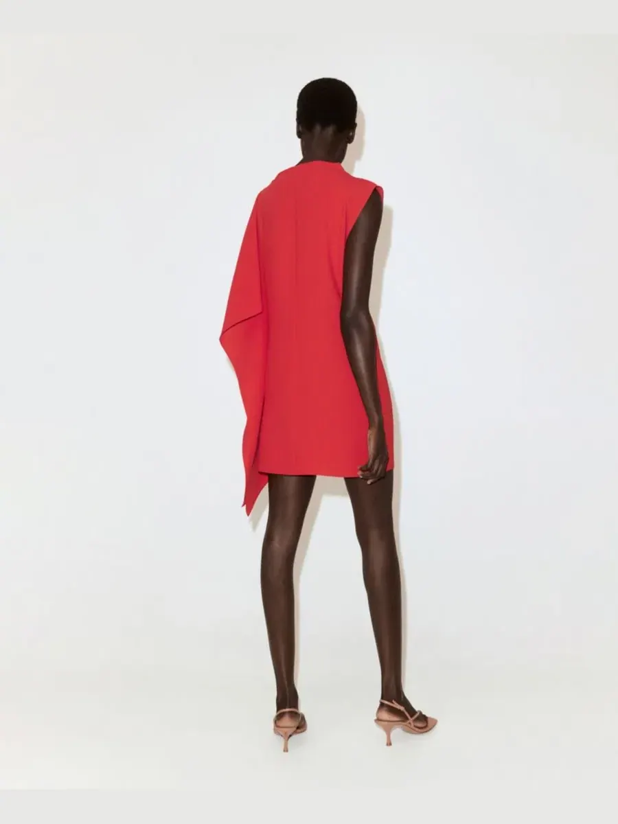 Платье асимметричное с металлической деталью MANGO — изображение 7 из 8, красный
