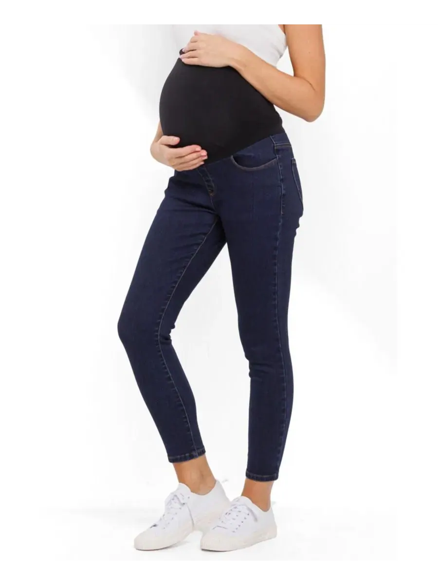 Джинсы скинни для беременных с высокой посадкой, модель Over the Belly Skinny Jeans with Pockets — изображение 2 из 5
