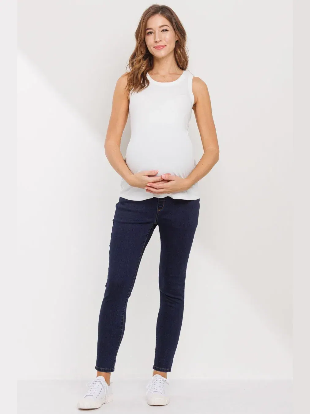 Джинсы скинни для беременных с высокой посадкой, модель Over the Belly Skinny Jeans with Pockets — изображение 4 из 5