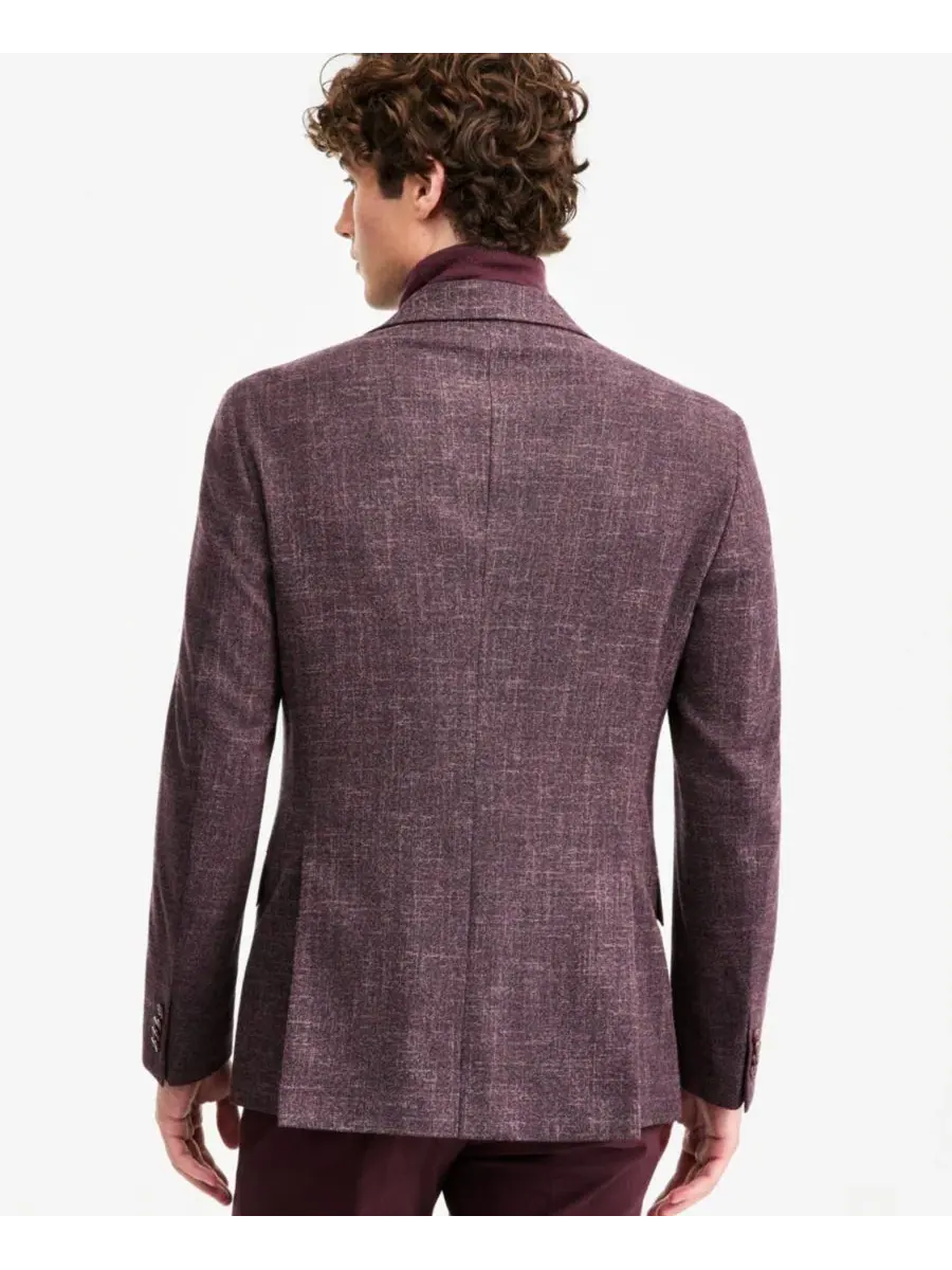 Пиджак спортивный Modern-Fit Burgundy Solid Sport Coat Tommy Hilfiger — изображение 4 из 4, бордовый