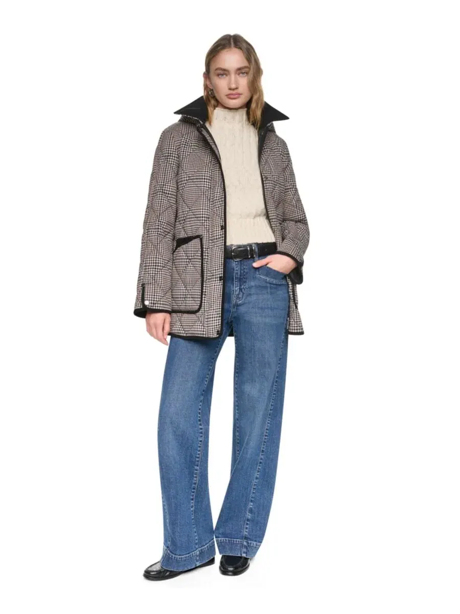 Женское стеганое пальто с воротником из вельвета DKNY, Heritage Plaid — изображение 2 из 6