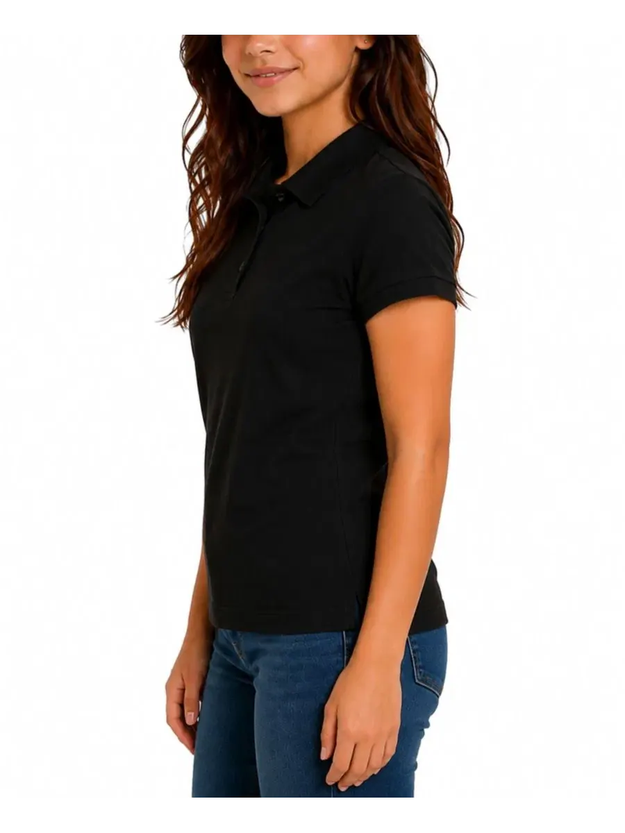 Женское поло с коротким рукавом и stretch-пике, модель Juniors 3-Button Short Sleeve Stretch Pique — изображение 3 из 4