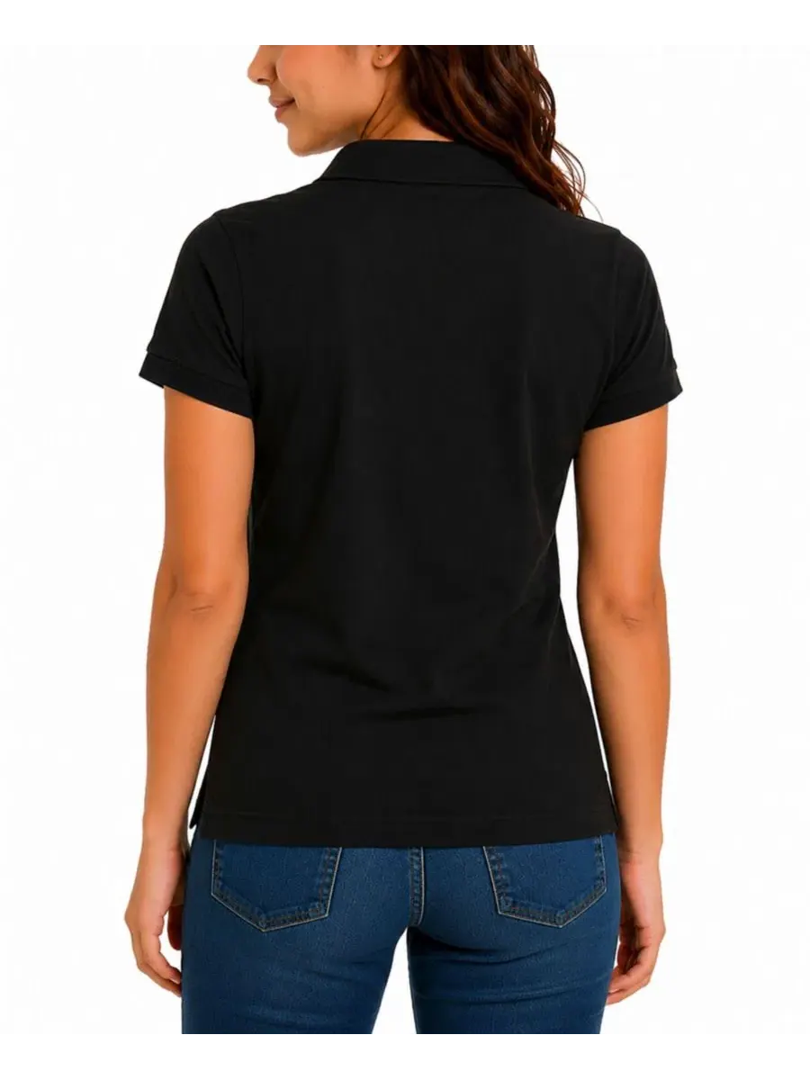 Женское поло с коротким рукавом и stretch-пике, модель Juniors 3-Button Short Sleeve Stretch Pique — изображение 4 из 4