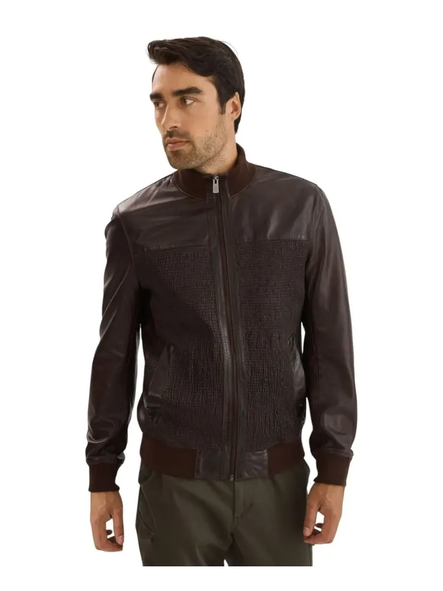 Мужская кожаная куртка COMO Regency Leathers — коричневый