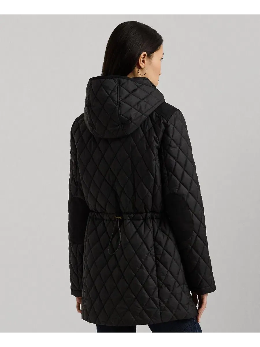 Женское пальто-анорак с капюшоном, Diamond Quilted Lauren Ralph Lauren — изображение 5 из 5, черный
