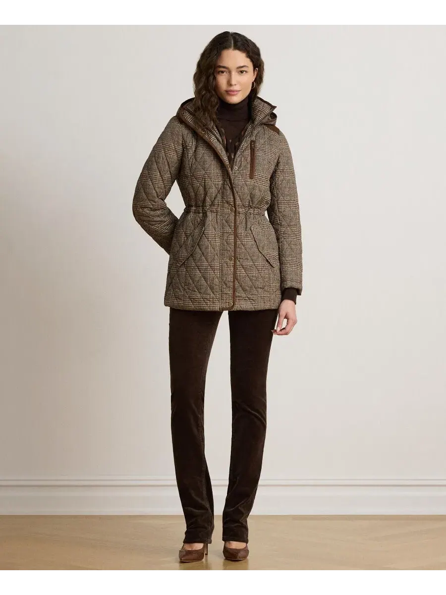 Пальто-анорак с капюшоном, Diamond Quilted Lauren Ralph Lauren, Heritage Plaid — изображение 2 из 6