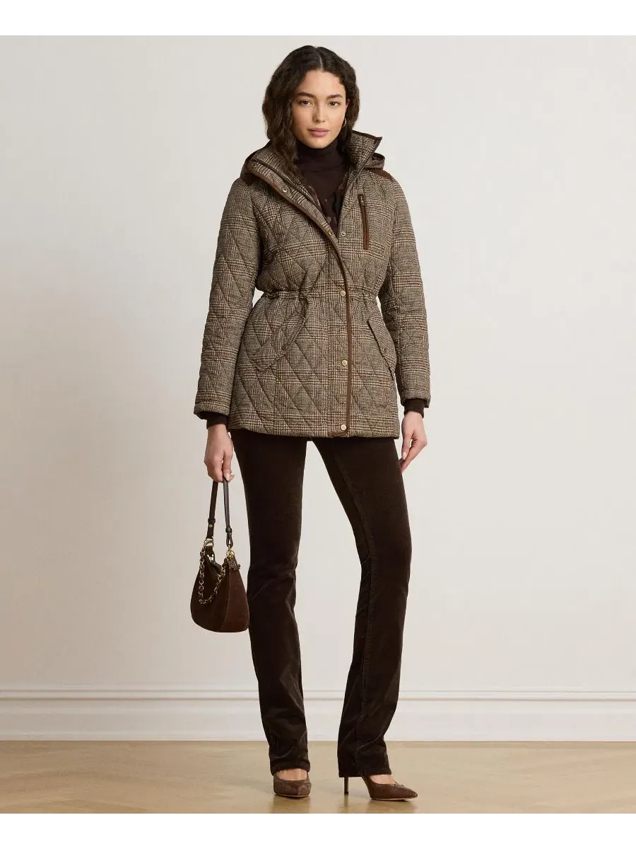 Пальто-анорак с капюшоном, Diamond Quilted Lauren Ralph Lauren, Heritage Plaid — изображение 6 из 6