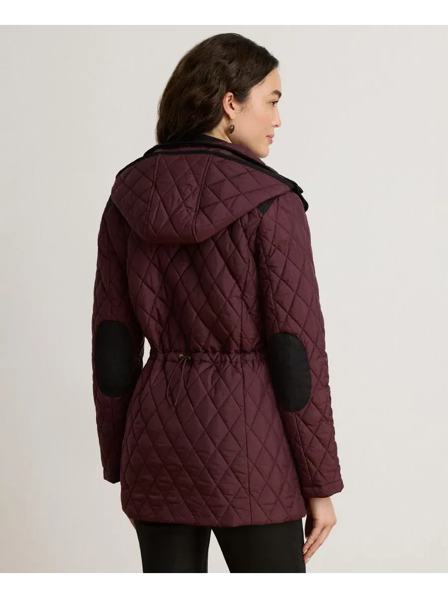 Женское пальто-анорак с капюшоном и ромбовидной стежкой Lauren Ralph Lauren — изображение 5 из 6, красный