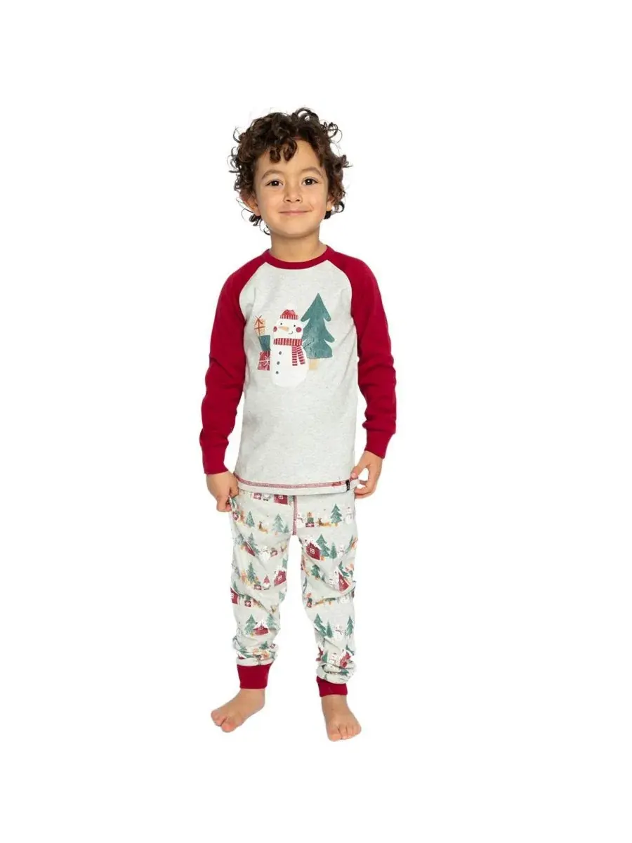 Комплект пижам из хлопка с рождественским принтом Holiday Family Pajamas Deux par Deux — изображение 2 из 6, бежевый