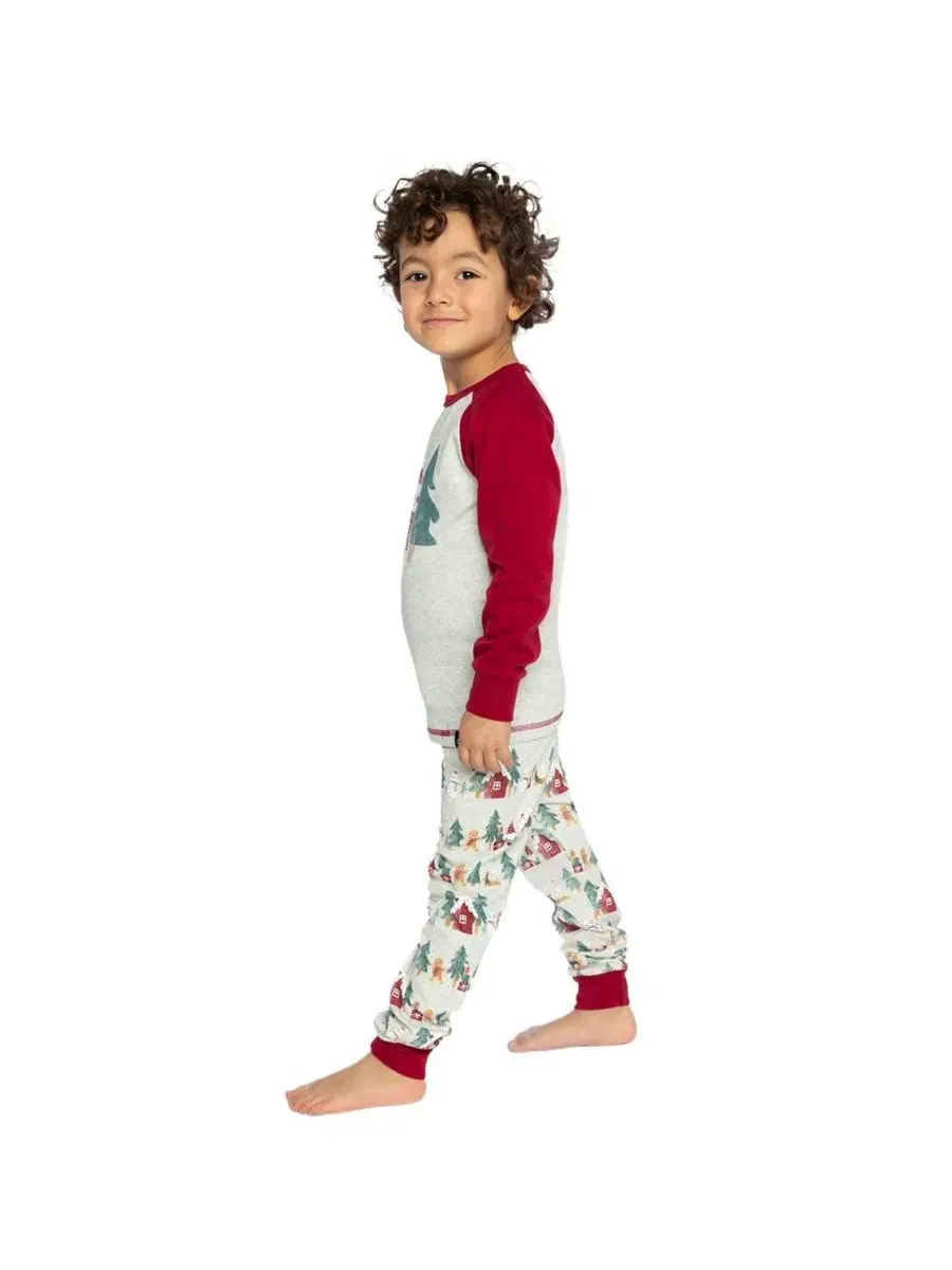 Комплект пижам из хлопка с рождественским принтом Holiday Family Pajamas Deux par Deux — изображение 3 из 6, бежевый
