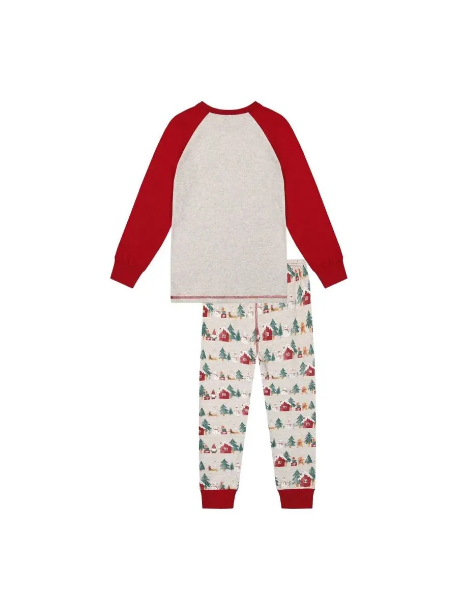 Комплект пижам из хлопка с рождественским принтом Holiday Family Pajamas Deux par Deux — изображение 5 из 6, бежевый