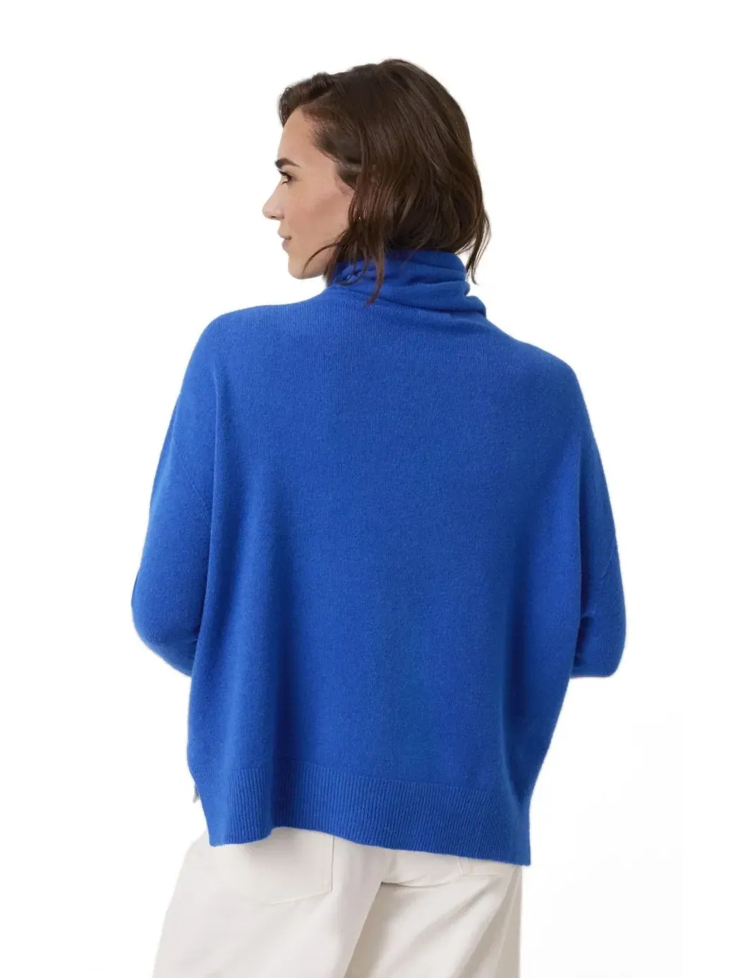 Свободный джемпер с высоким воротником, модель Oversized Slouchy Roll Neck Celtic & Co. — изображение 3 из 7, синий