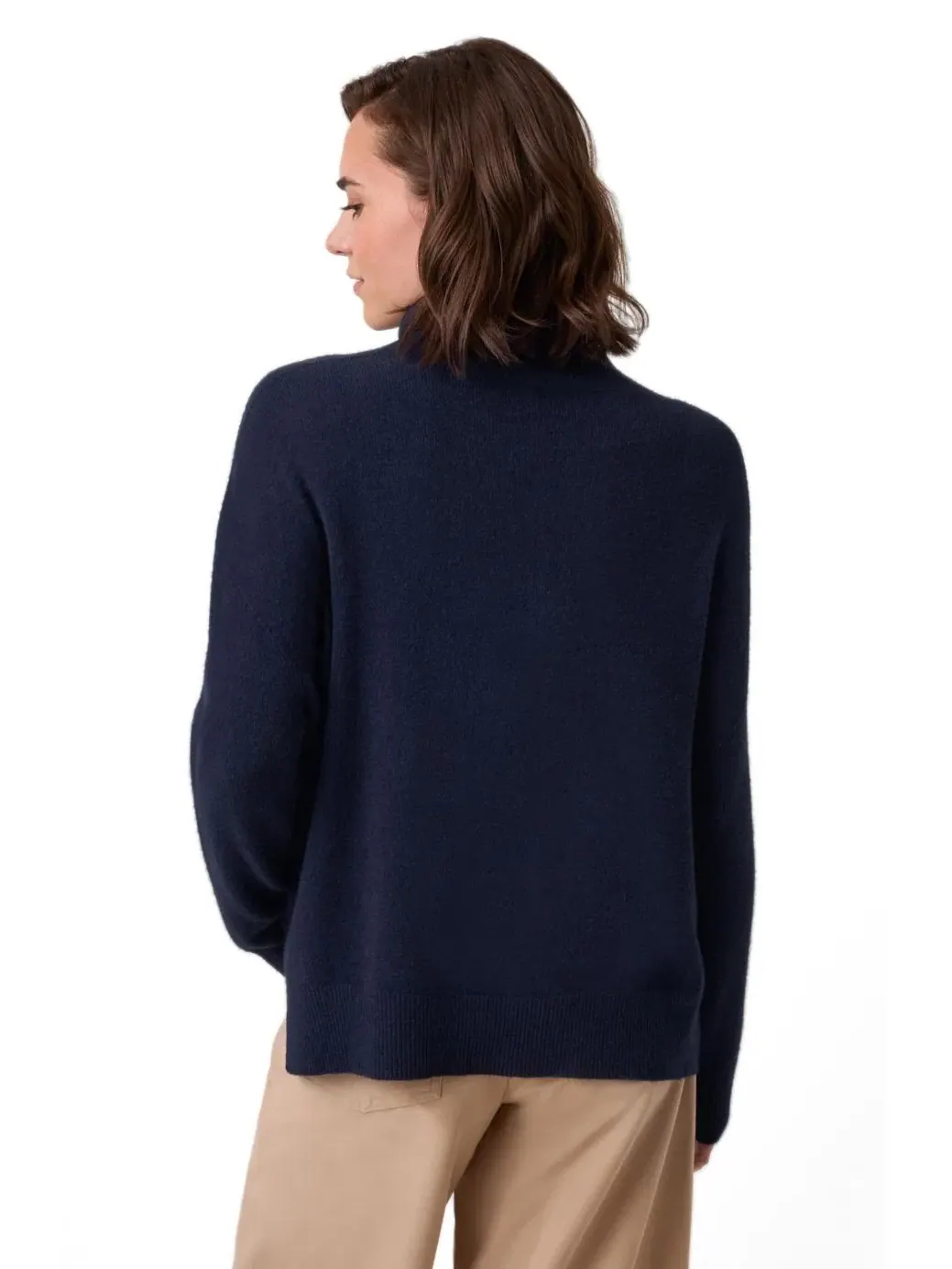 Свитер оверсайз с высоким воротником Slouchy Roll Neck Celtic & Co. — изображение 3 из 7, темно-синий