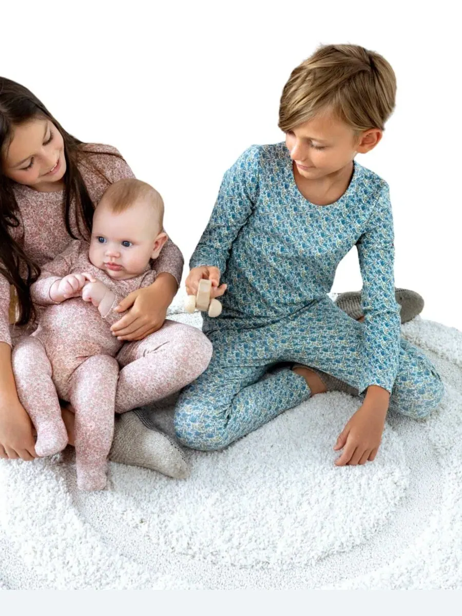 Комплект пижамы с цветочным принтом, с длинным рукавом NoggiWear — изображение 4 из 4, синий