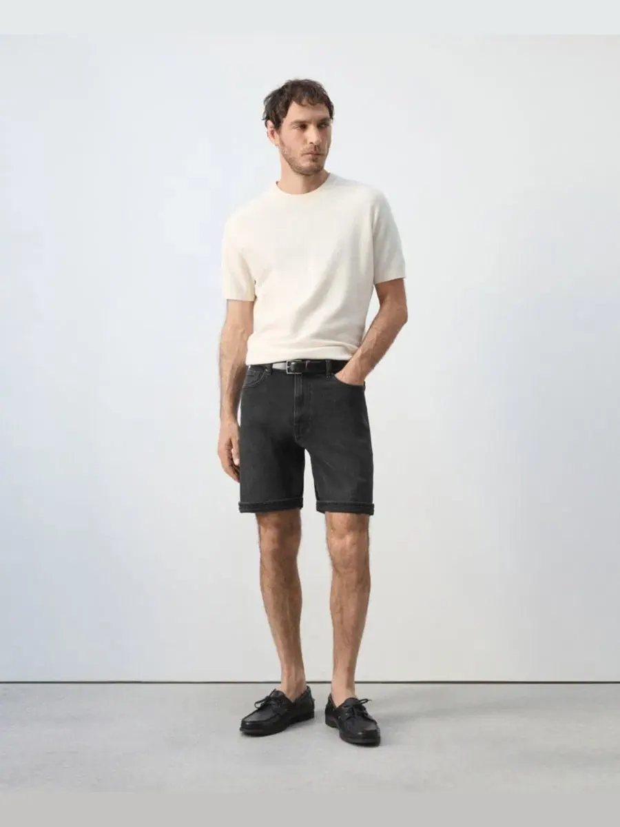 Шорты-бермуды slim fit с манжетами, модель Slim-Fit Cuffed 9.45" Bermuda Shorts MANGO — изображение 8 из 8