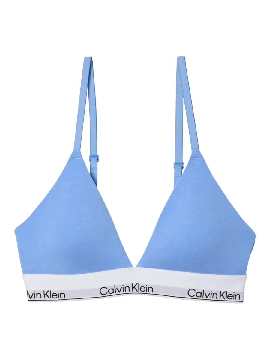 Комплект бюстгальтера-треугольника и трусов-бикини Calvin Klein — изображение 6 из 6, синий