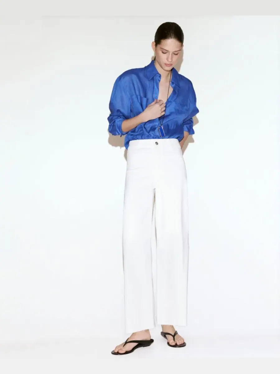 Джинсы-кюлоты с высокой посадкой Catherin MANGO — изображение 9 из 9, белый