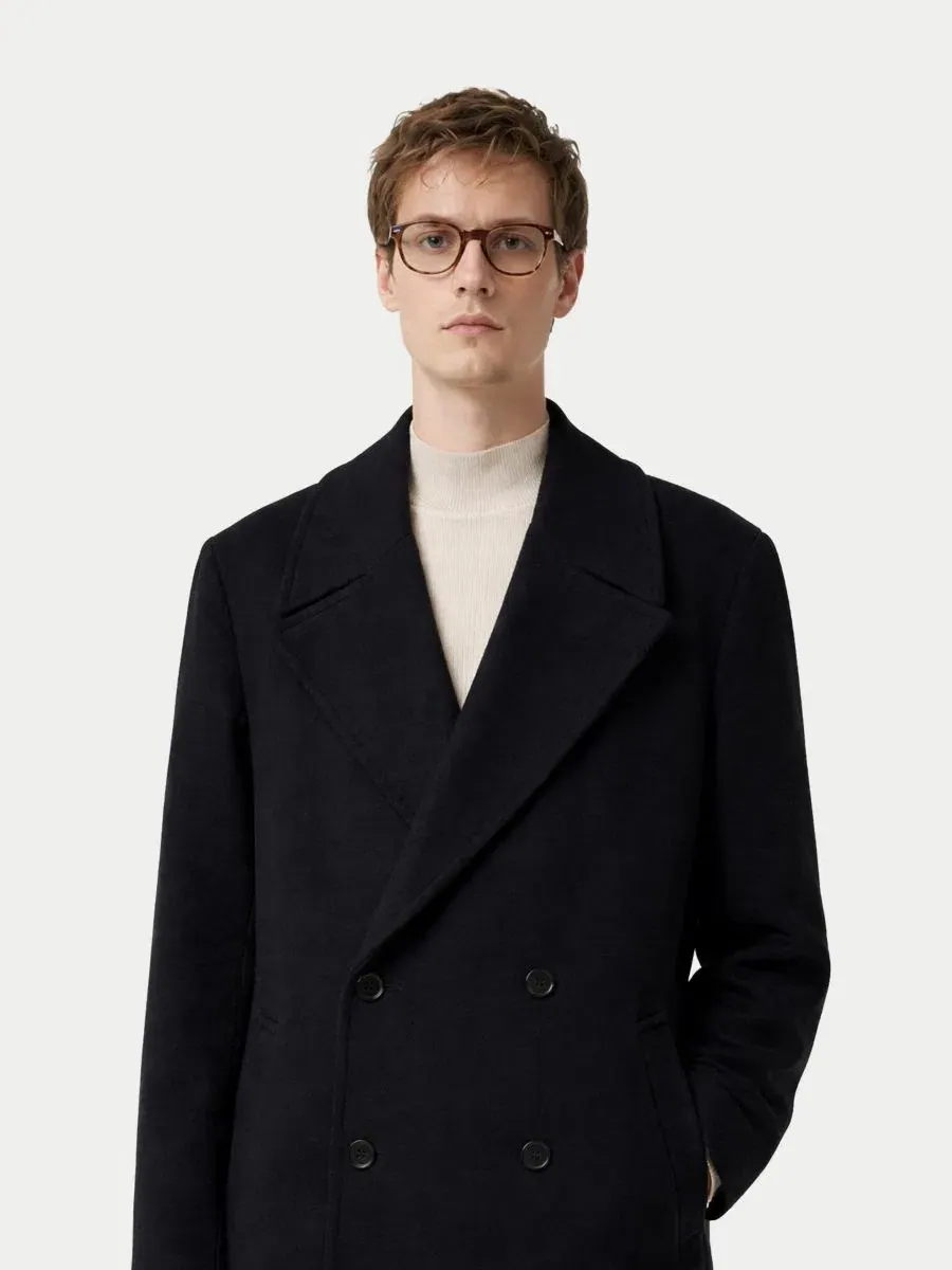 Двубортное кашемировое пальто Gobi Cashmere — изображение 8 из 11, черный-синий графитовый
