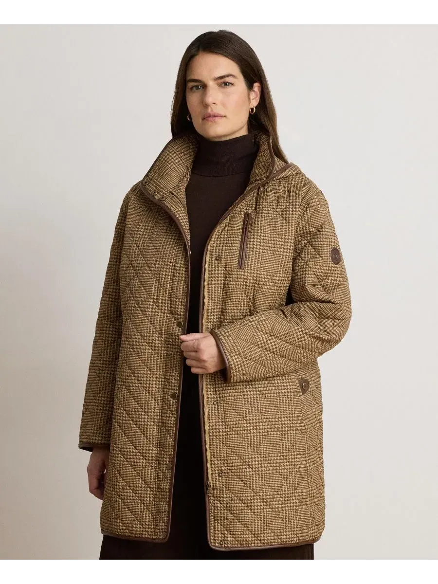 Пальто-пуховик с капюшоном Plus Size Hooded Quilted Coat Lauren Ralph Lauren