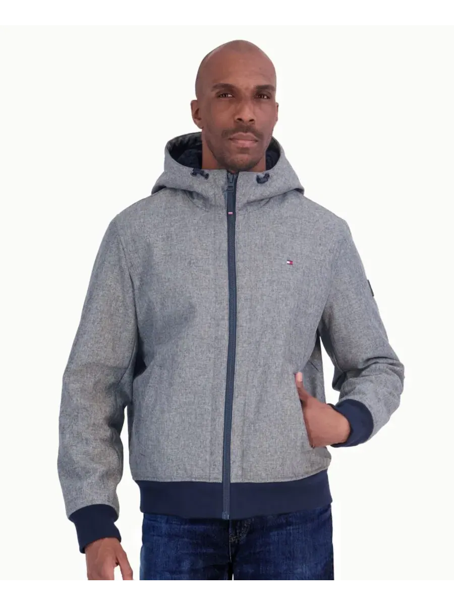 Куртка-бомбер на молнии с флисовой подкладкой Tommy Hilfiger — изображение 1 из 5, серый