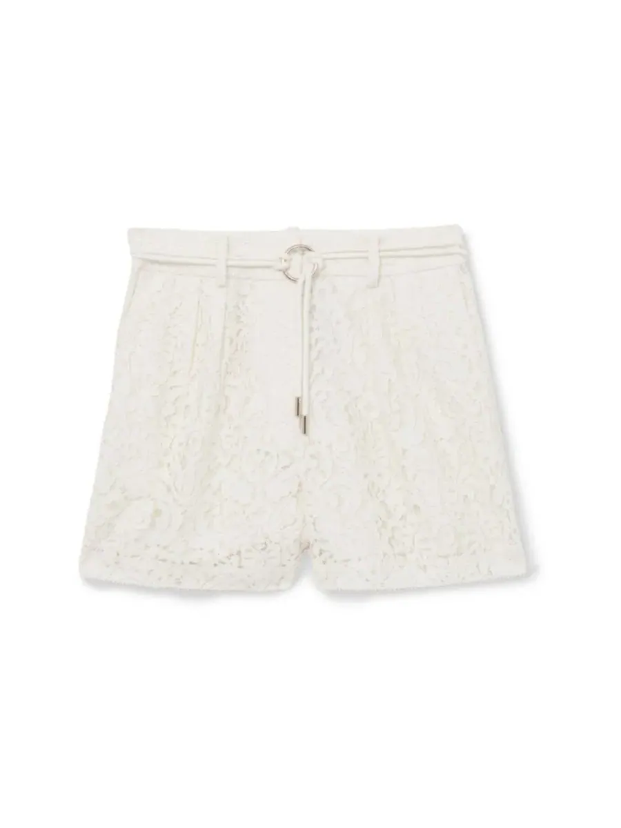 Шорты с кружевом и поясом-веревкой Lake Days Quote REISS — изображение 5 из 5, белый