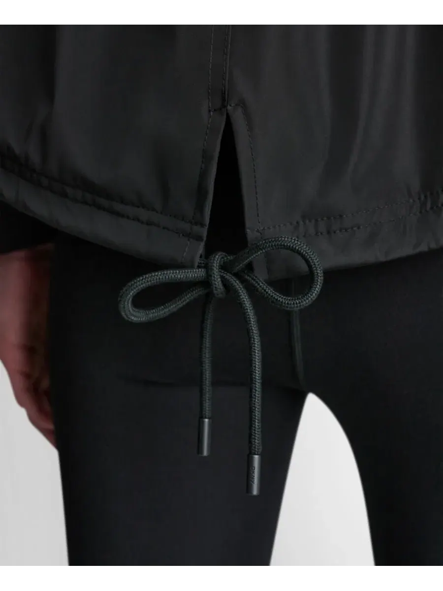 Женская куртка-ветровка с капюшоном, укороченная, асимметричная DKNY Sport — изображение 4 из 5, черный