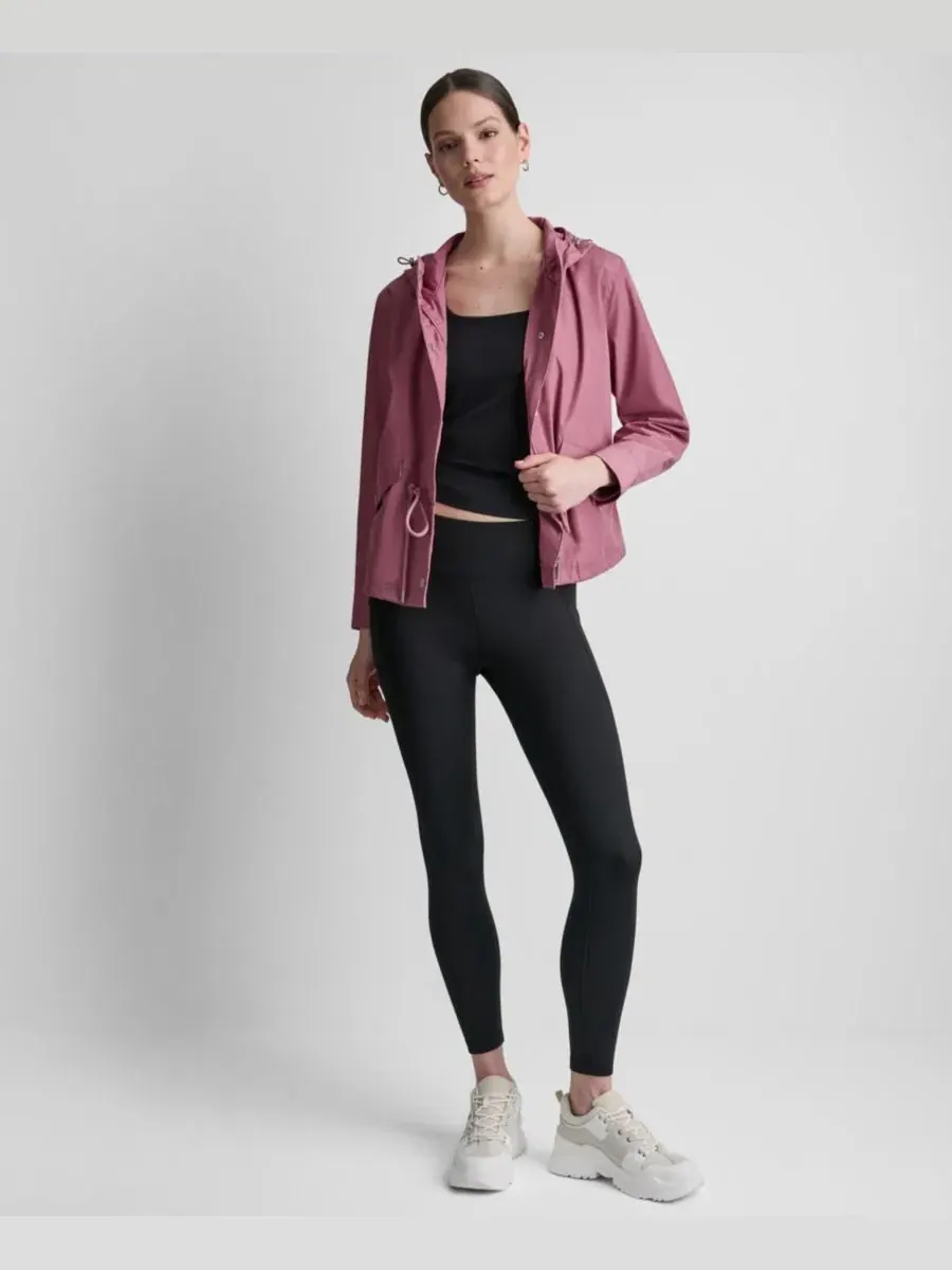 Женская куртка с капюшоном, укороченная, с длинным рукавом DKNY Sport — изображение 2 из 5, розовый