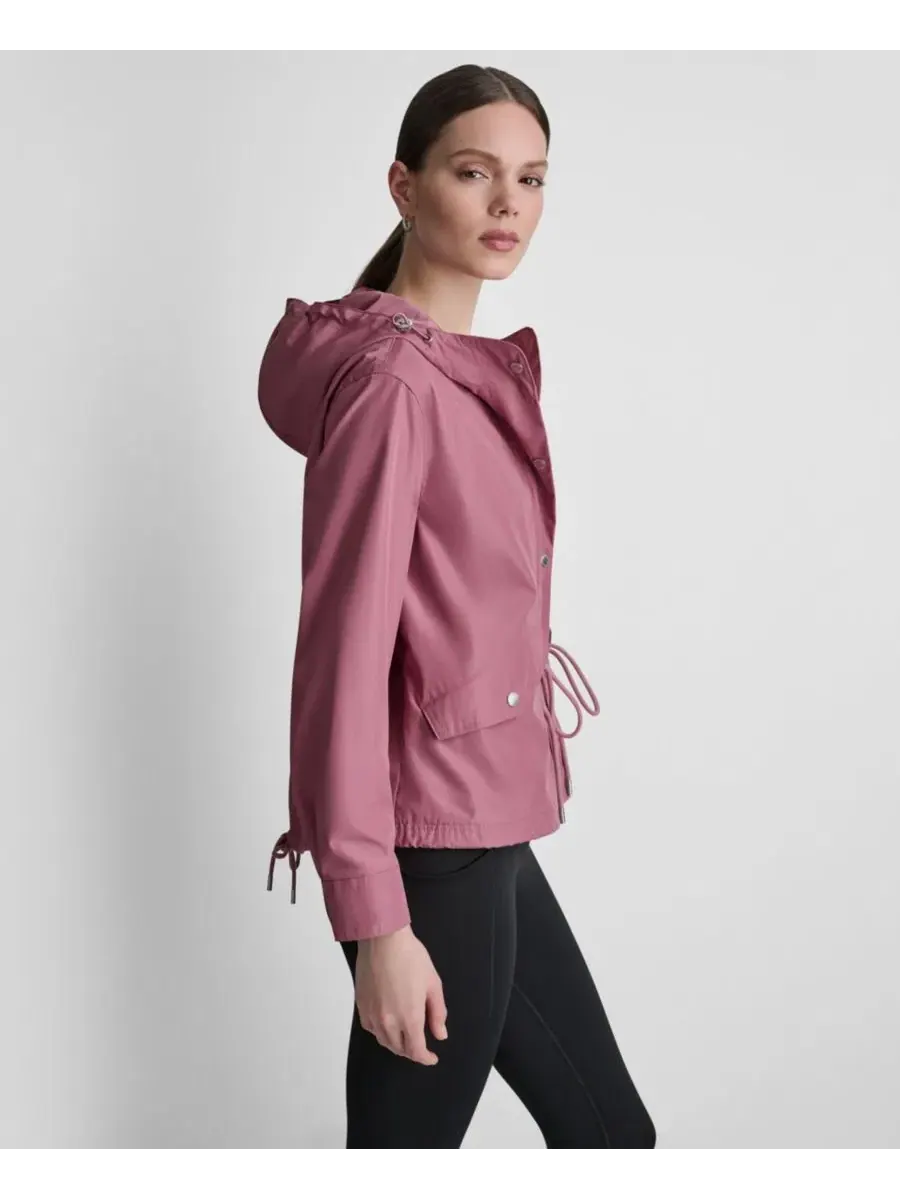 Женская куртка с капюшоном, укороченная, с длинным рукавом DKNY Sport — изображение 3 из 5, розовый