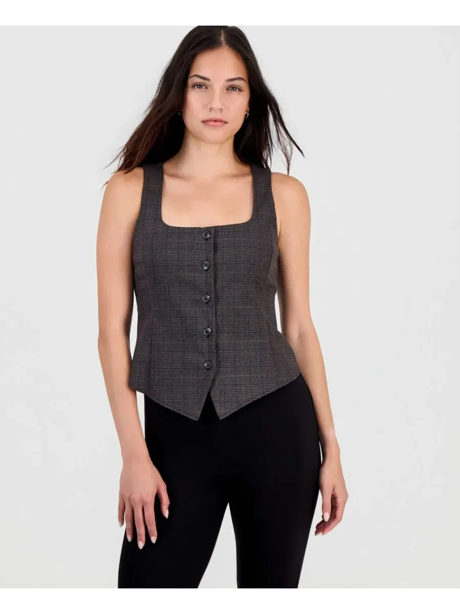 Жилет Glen Plaid с квадратным вырезом Bar III