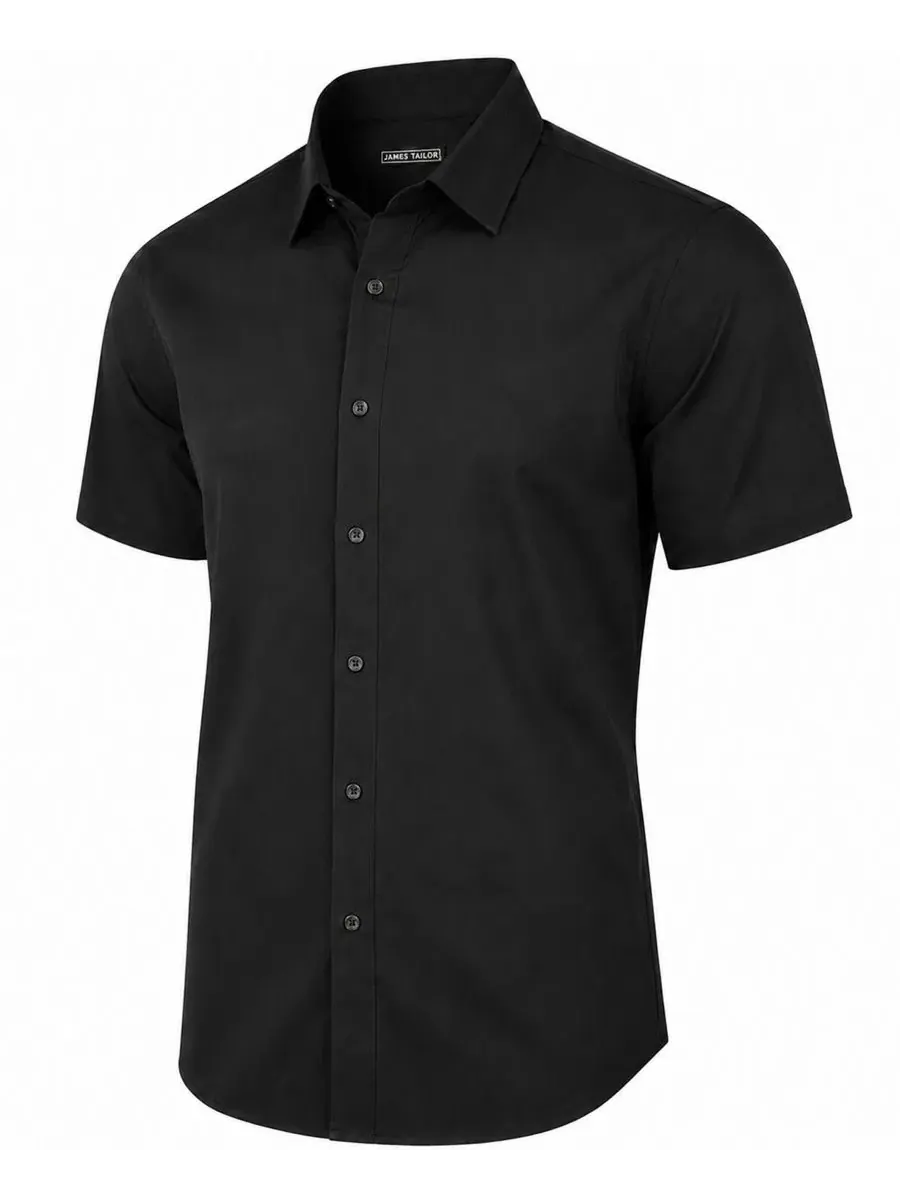 Рубашка с коротким рукавом Slim Fit James Tailor — черный