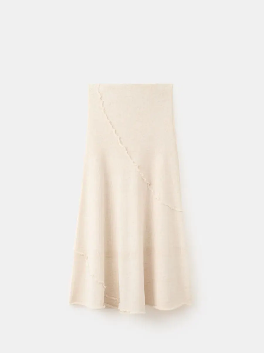 Юбка-миди с волнистой строчкой Midi Skirt Wavy Stitching Detail MANGO