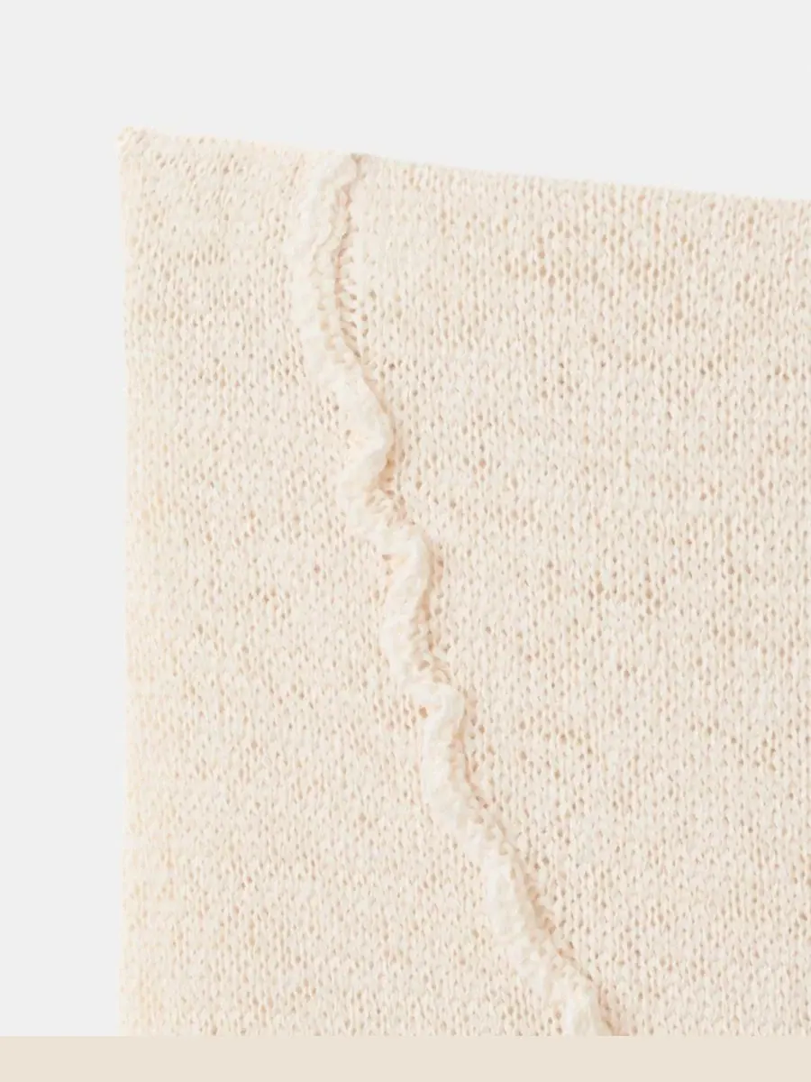 Юбка-миди с волнистой строчкой Midi Skirt Wavy Stitching Detail MANGO — изображение 2 из 6, светлый коричневый