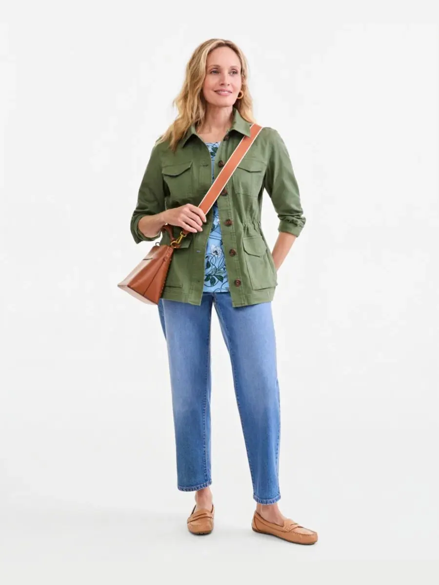 Женская куртка-утилити с завязкой на талии Style & Co — изображение 3 из 4, зеленый