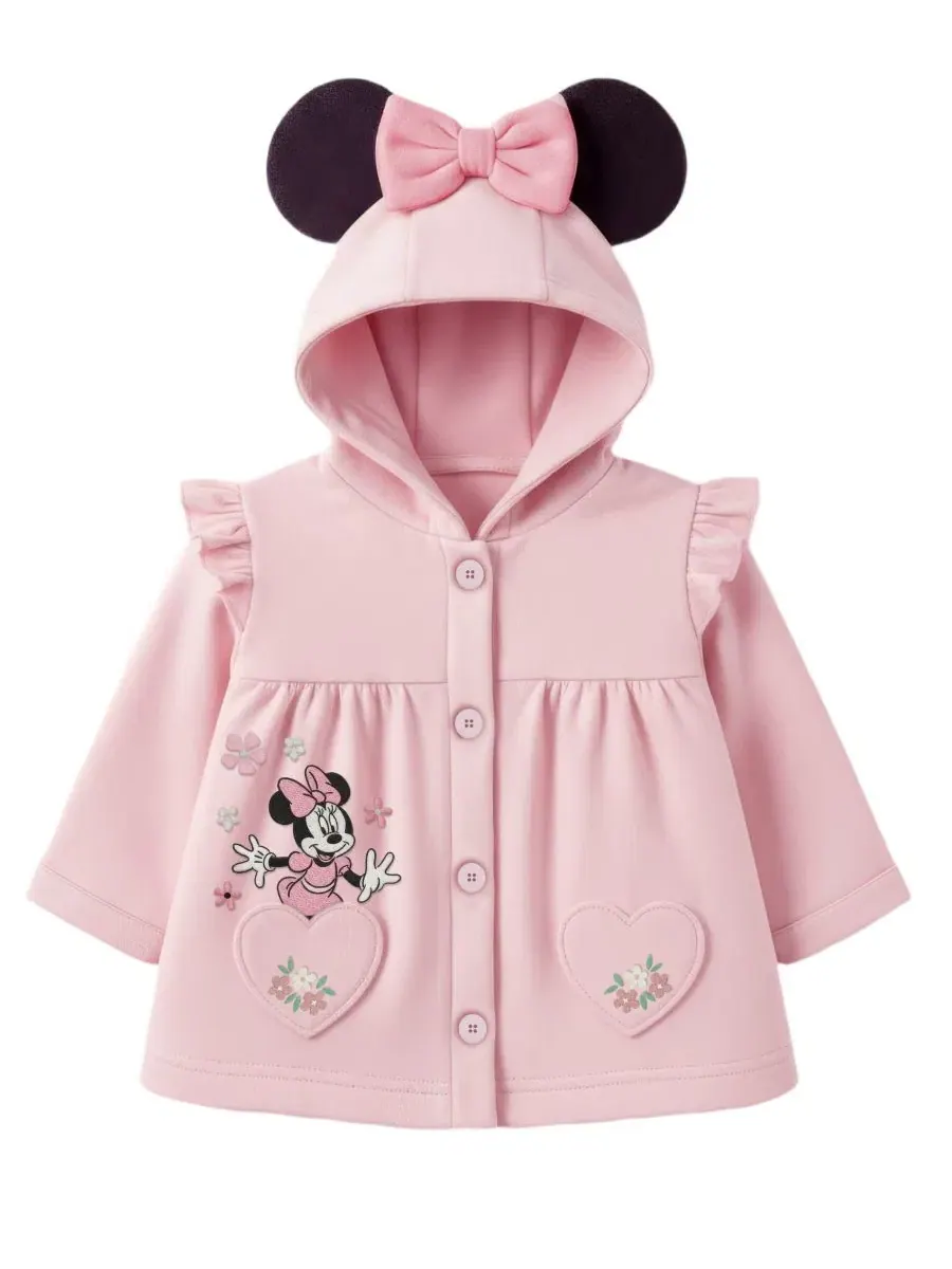 Комплект из 4 предметов Minnie Mouse с курткой, боди и штанами Disney — изображение 2 из 6, розовый