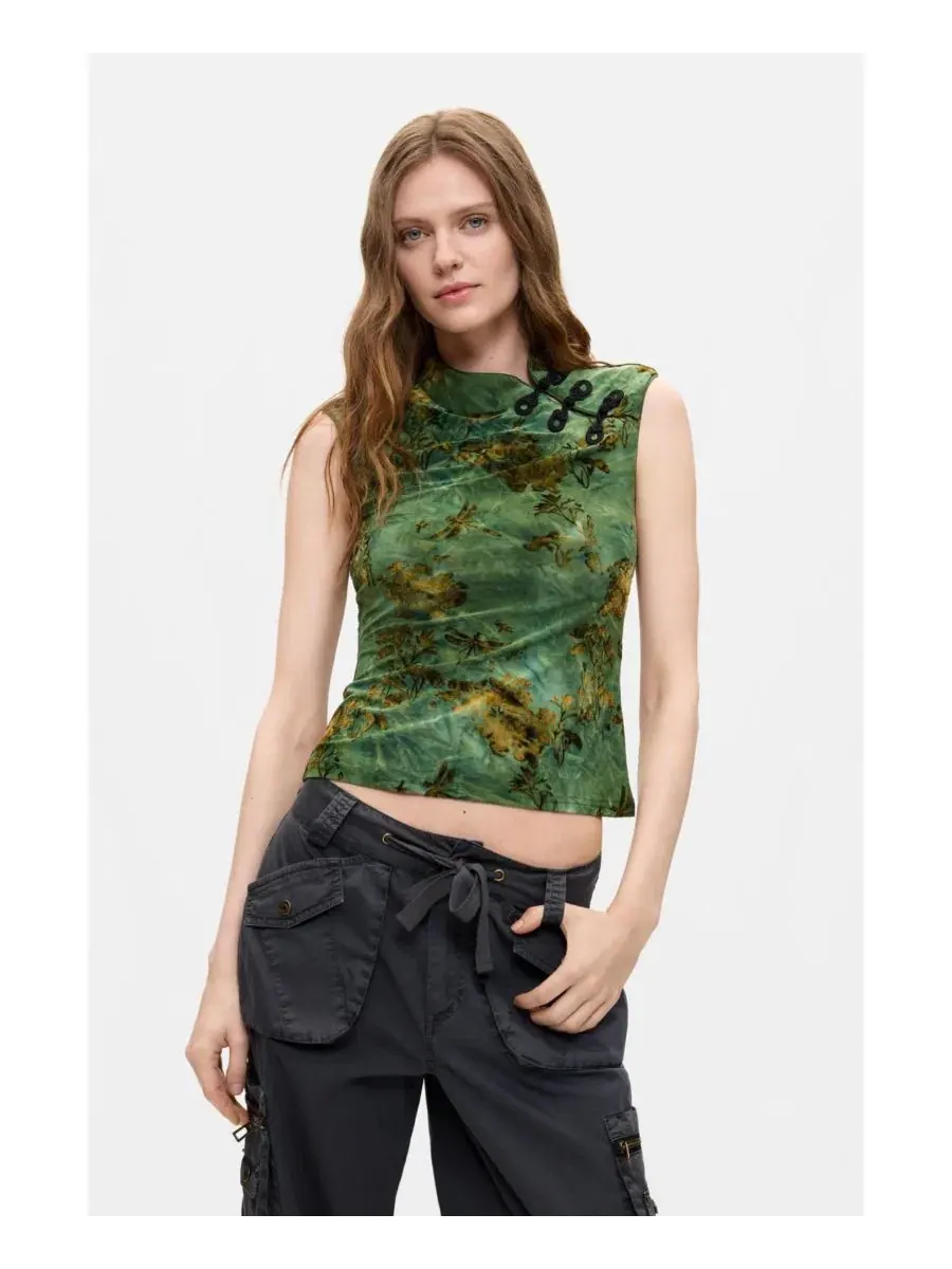 Блуза без рукавов с принтом Flocked Printed Desigual