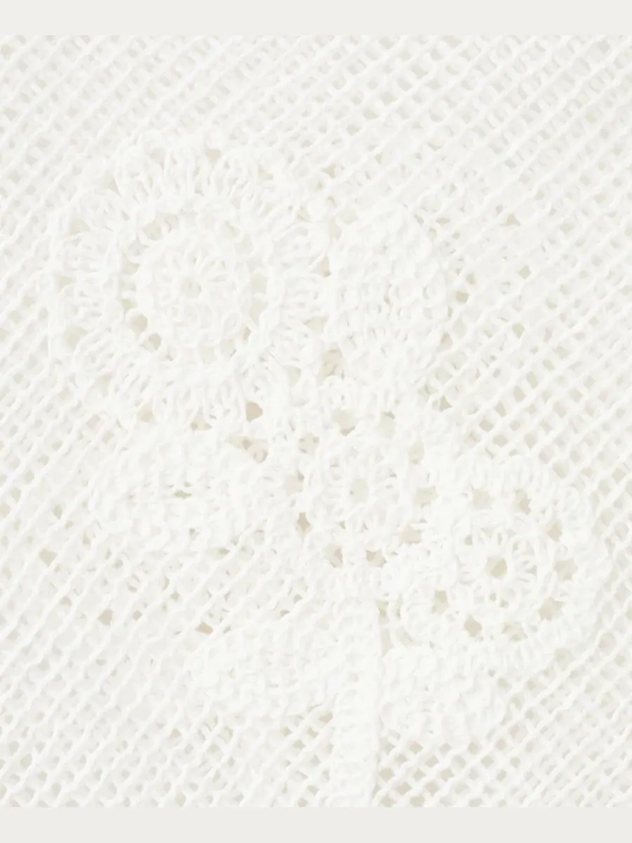 Женская юбка-миди из кружева, модель Floral Crocheted MANGO — изображение 7 из 8, белый