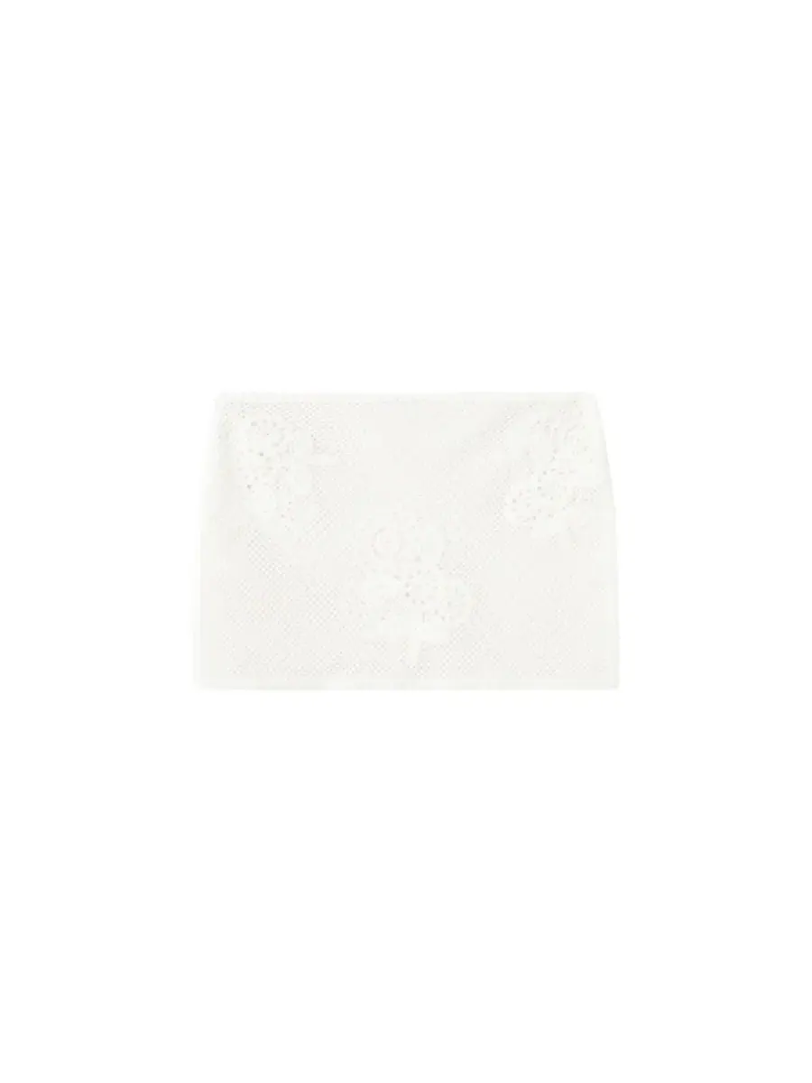 Женская юбка-миди из кружева, модель Floral Crocheted MANGO — изображение 8 из 8, белый