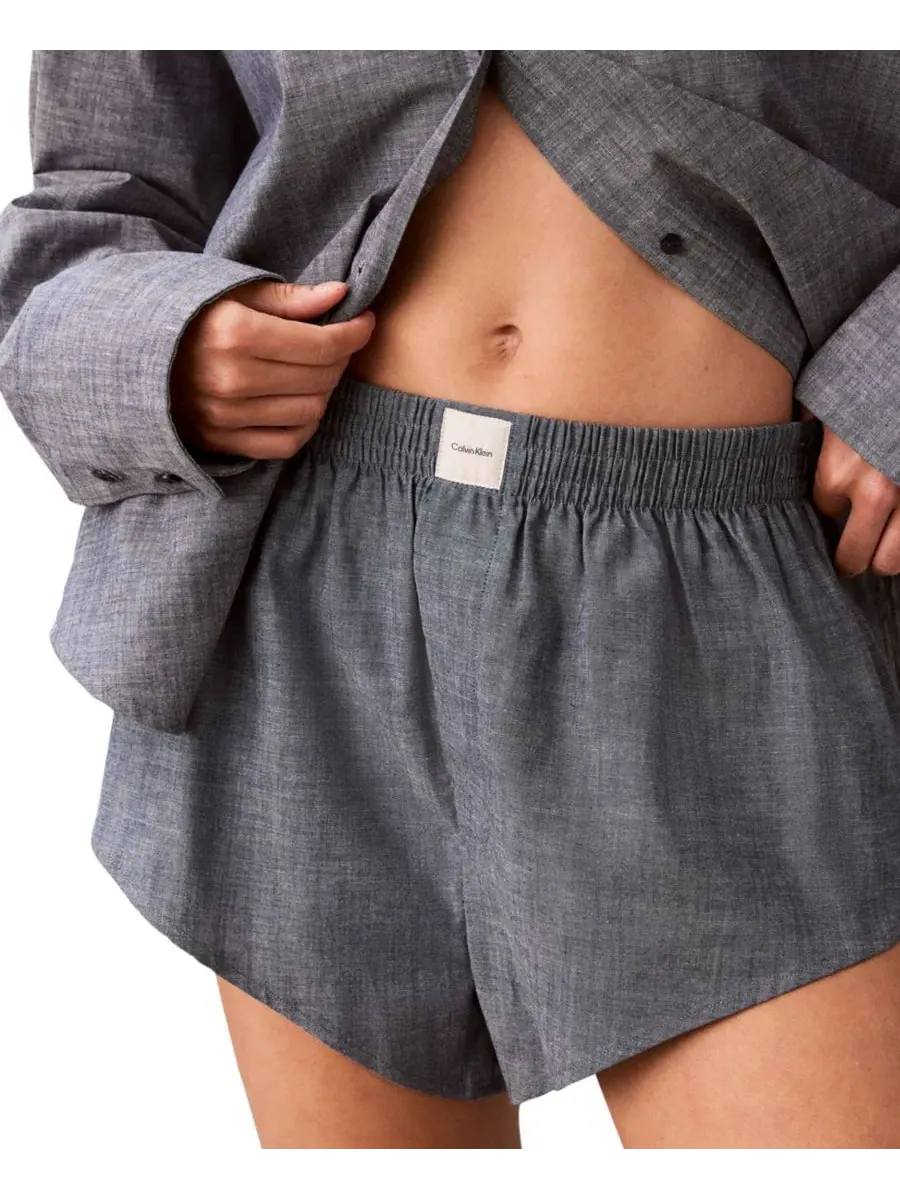 Шорты-пижама Calvin Klein с высокой посадкой — изображение 4 из 8, синий