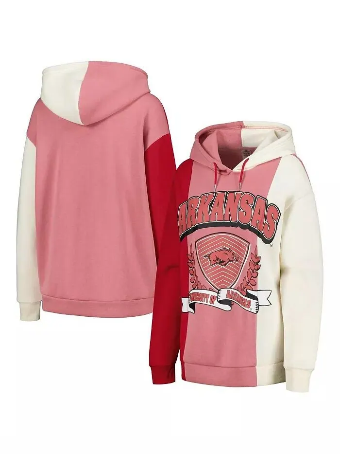 Женский пуловер с капюшоном и цветными блоками Cardinal Arkansas Razorbacks Hall of Fame Gameday — красный