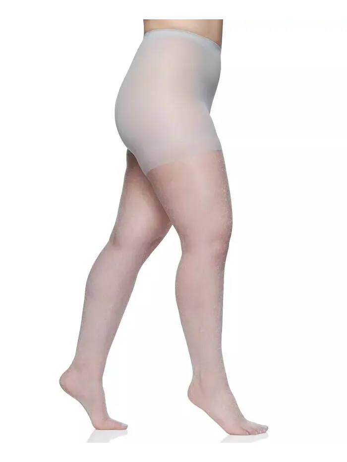 Женские колготки Queen Plus Size Shimmers Ultra Sheer Control Top 4412 Berkshire — серебристый