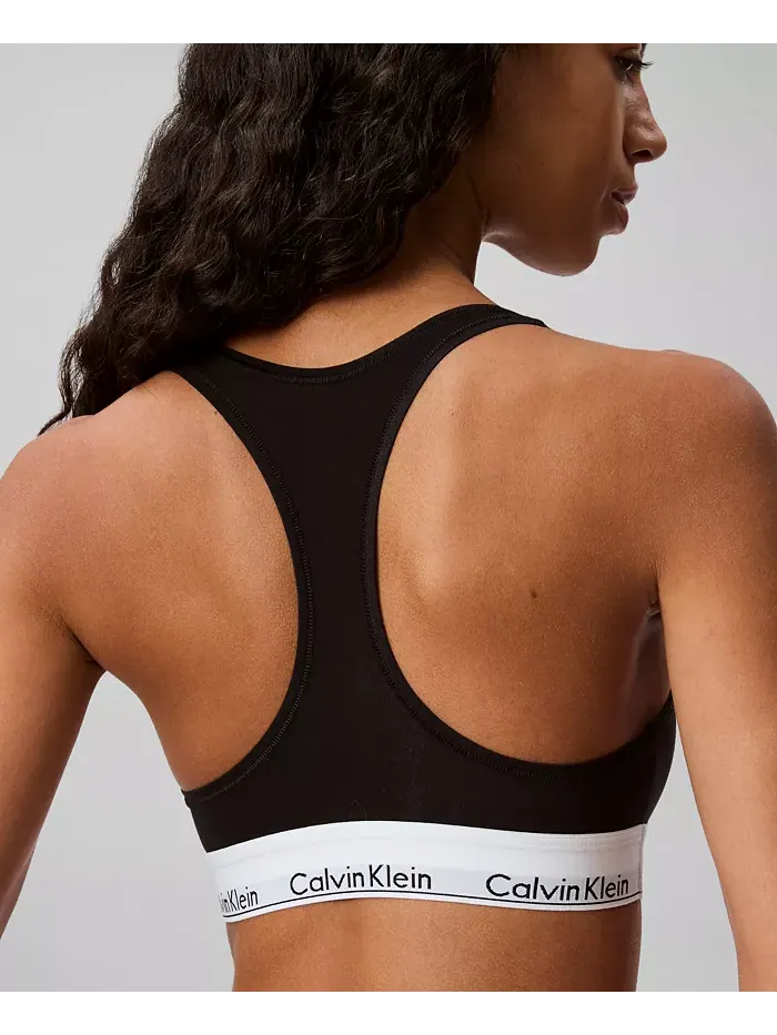 Calvin Klein Женский современный хлопковый бюстгальтер-бралетт F3785 — изображение 2 из 5, черный