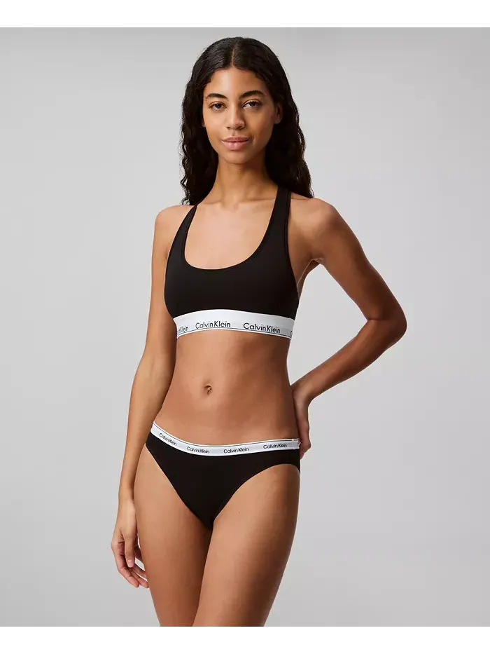 Calvin Klein Женский современный хлопковый бюстгальтер-бралетт F3785 — изображение 3 из 5, черный